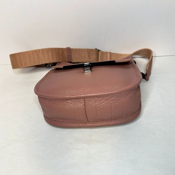 Valentina Botkier Saddle Leather Hobo Blush Pink Crossbody Shoulder Bag Womens - Picture 6 of 11